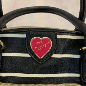 BETSEY JOHNSON black-and-white striped Satchel